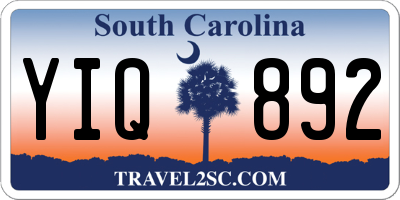 SC license plate YIQ892