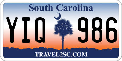 SC license plate YIQ986