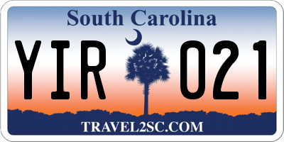 SC license plate YIR021