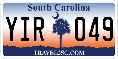 SC license plate YIR049