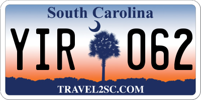 SC license plate YIR062