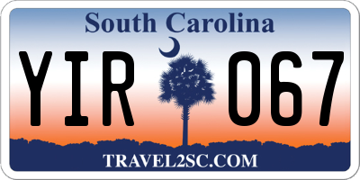 SC license plate YIR067