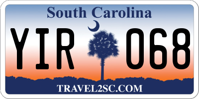 SC license plate YIR068