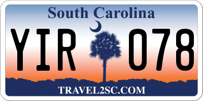 SC license plate YIR078