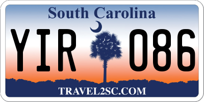 SC license plate YIR086