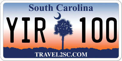 SC license plate YIR100