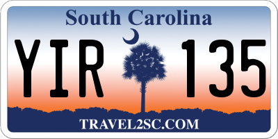 SC license plate YIR135