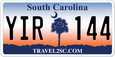 SC license plate YIR144