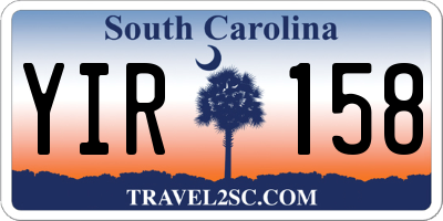 SC license plate YIR158