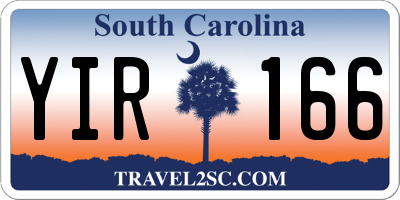 SC license plate YIR166