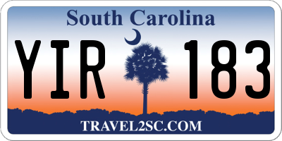 SC license plate YIR183