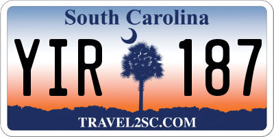 SC license plate YIR187