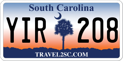 SC license plate YIR208