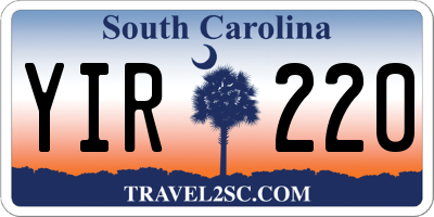 SC license plate YIR220