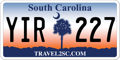 SC license plate YIR227