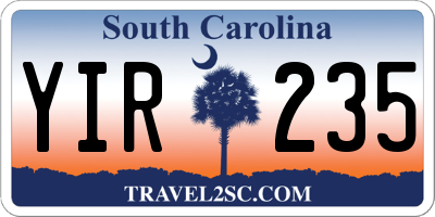 SC license plate YIR235