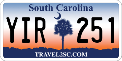 SC license plate YIR251