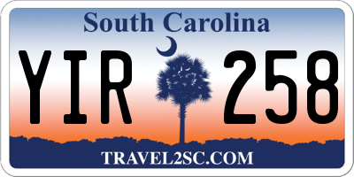 SC license plate YIR258