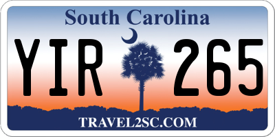 SC license plate YIR265