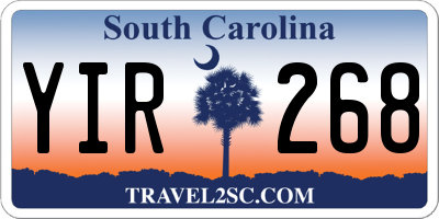 SC license plate YIR268