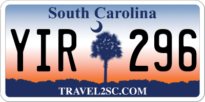 SC license plate YIR296