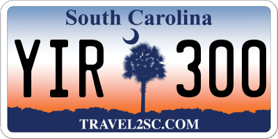 SC license plate YIR300