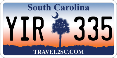 SC license plate YIR335