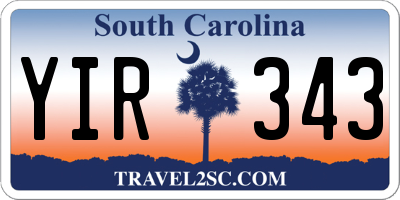 SC license plate YIR343