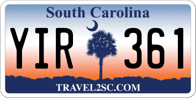 SC license plate YIR361