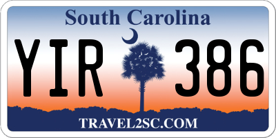 SC license plate YIR386