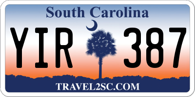 SC license plate YIR387