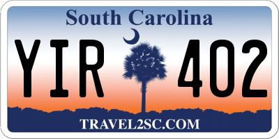 SC license plate YIR402