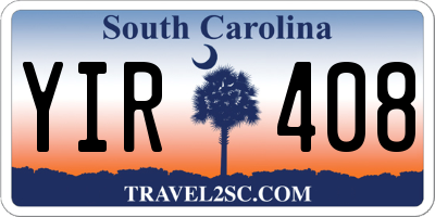 SC license plate YIR408