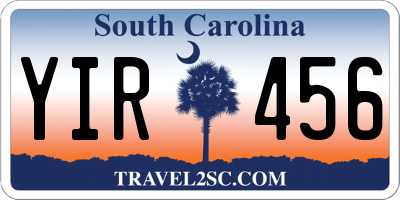 SC license plate YIR456