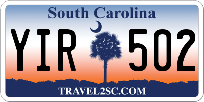 SC license plate YIR502