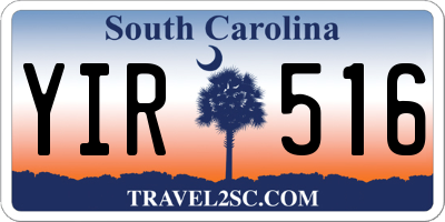 SC license plate YIR516