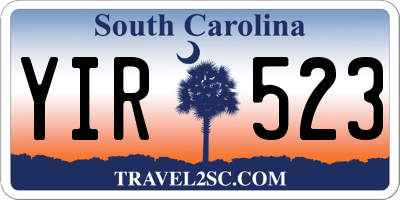 SC license plate YIR523