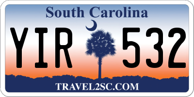 SC license plate YIR532