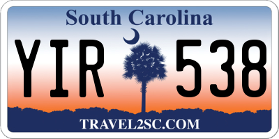 SC license plate YIR538