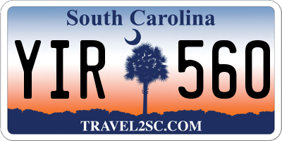 SC license plate YIR560