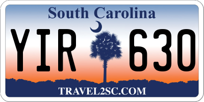 SC license plate YIR630