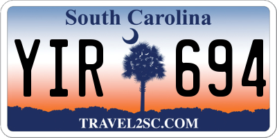 SC license plate YIR694