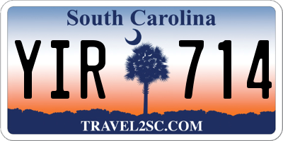 SC license plate YIR714