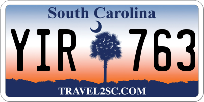 SC license plate YIR763