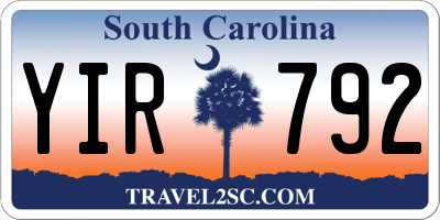 SC license plate YIR792