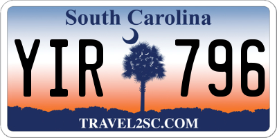 SC license plate YIR796
