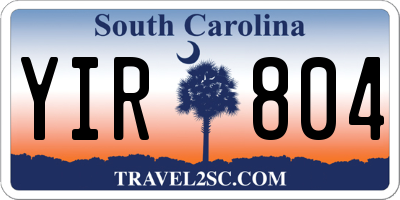 SC license plate YIR804
