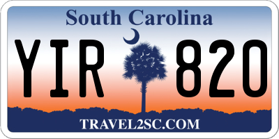 SC license plate YIR820