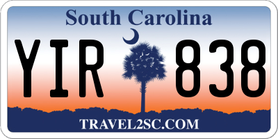 SC license plate YIR838