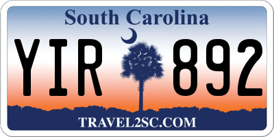SC license plate YIR892